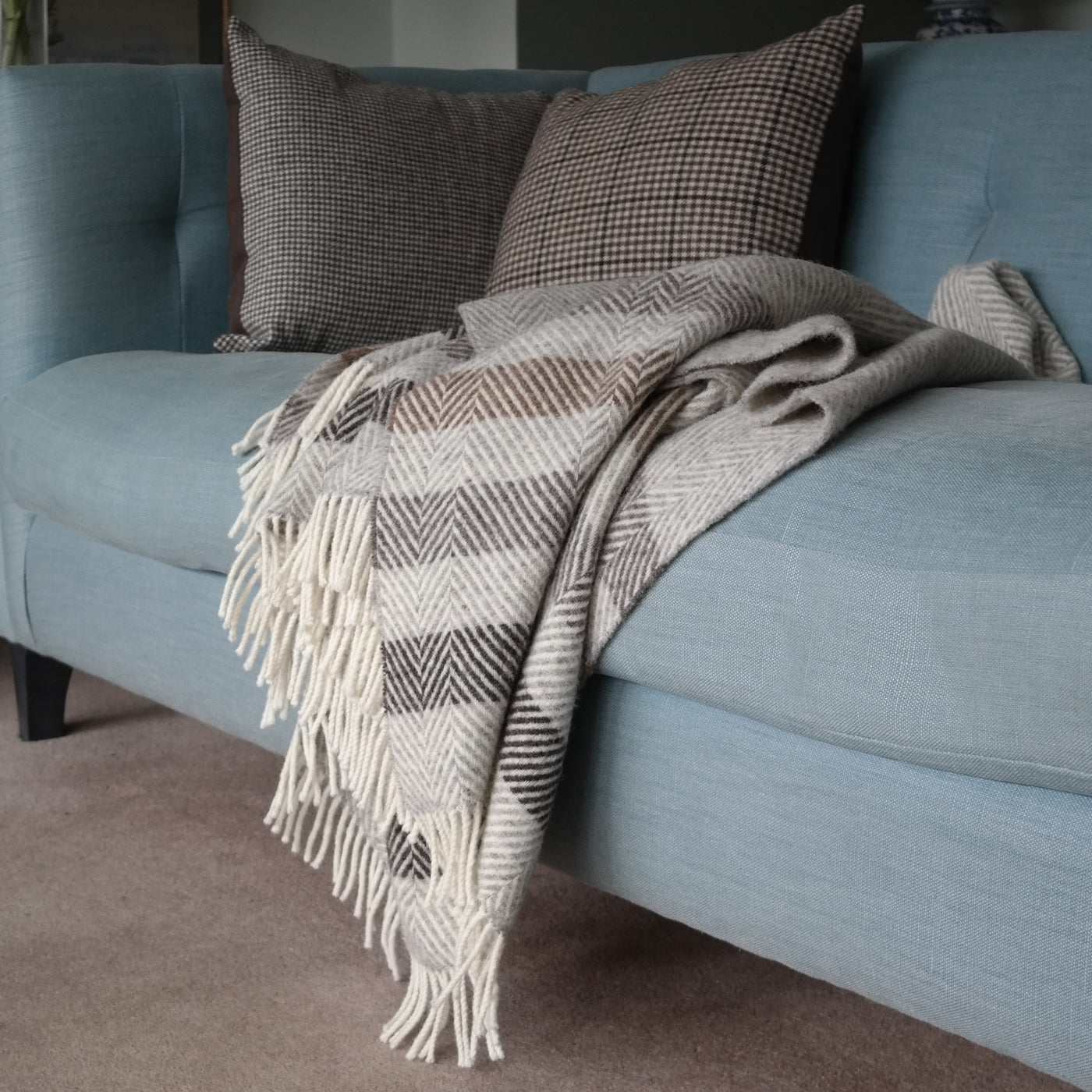 The Winter coast Shetland wool throw