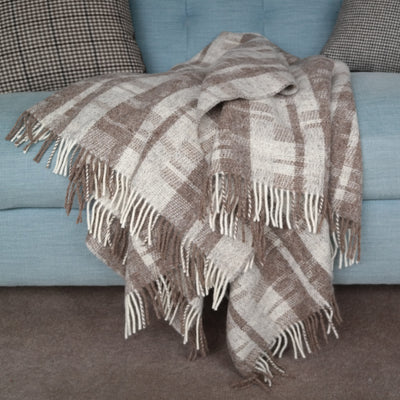 The Tree lines Shetland wool throw