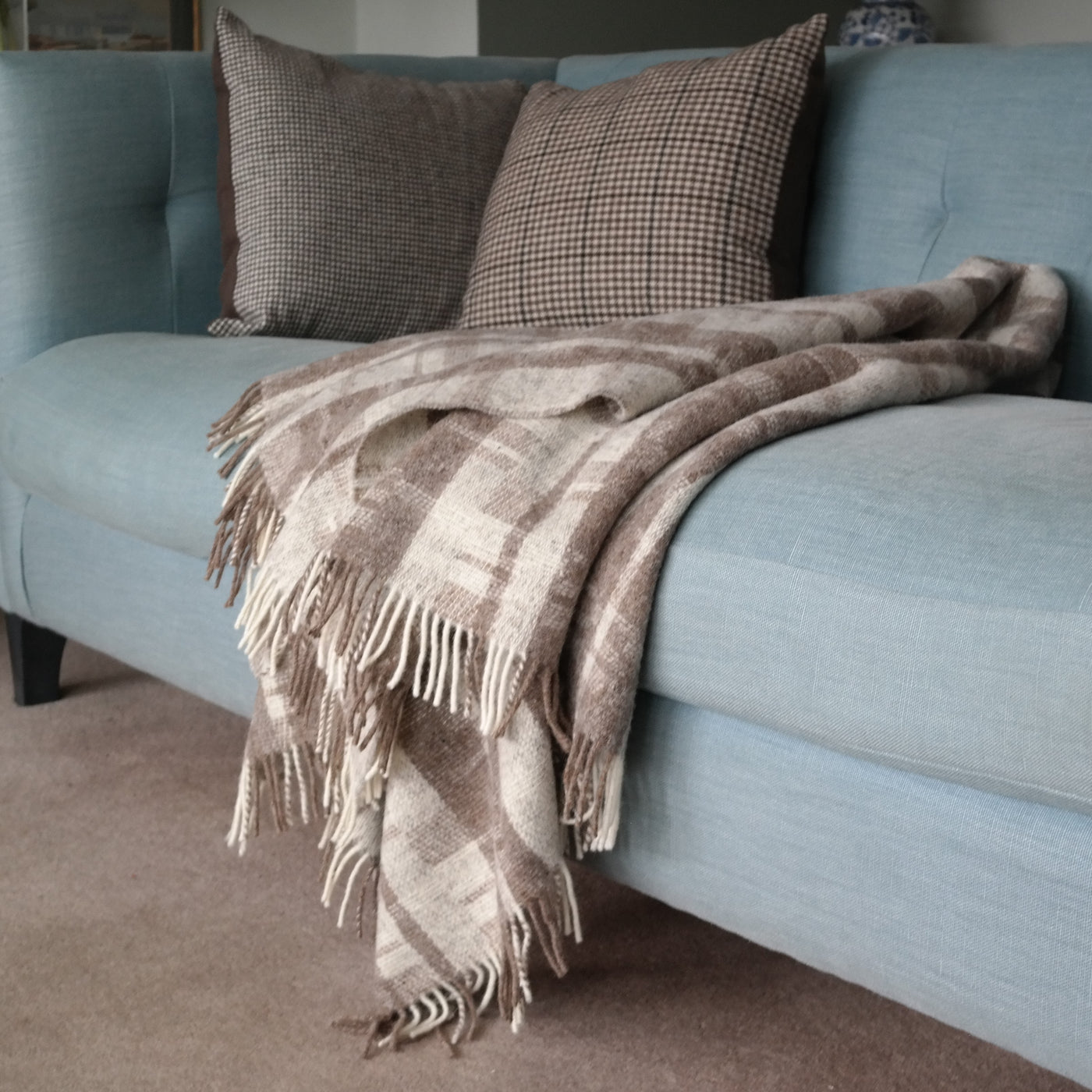 The Tree lines Shetland wool throw