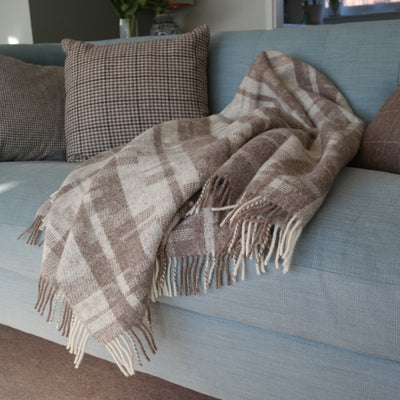 The Tree lines Shetland wool throw