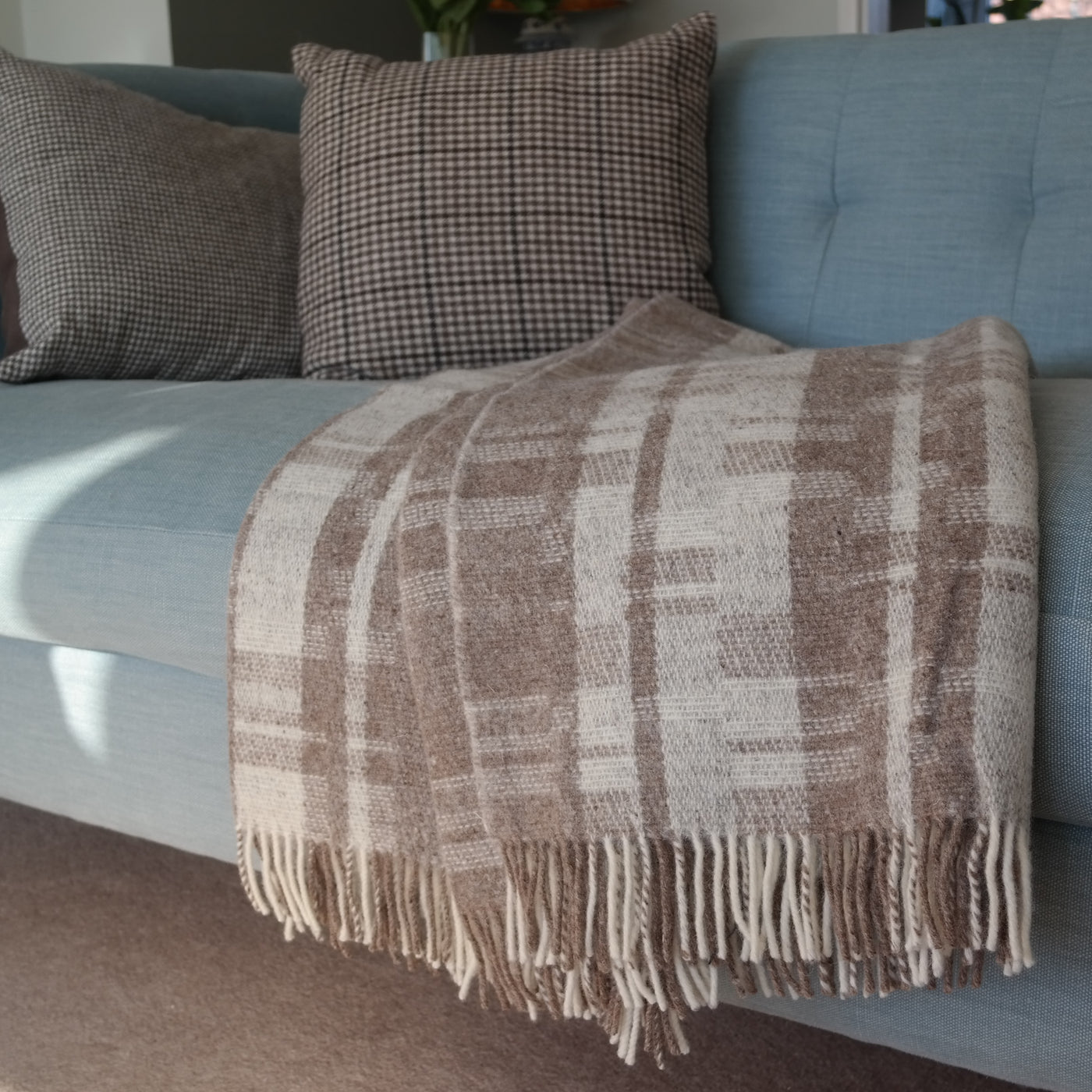 The Tree lines Shetland wool throw