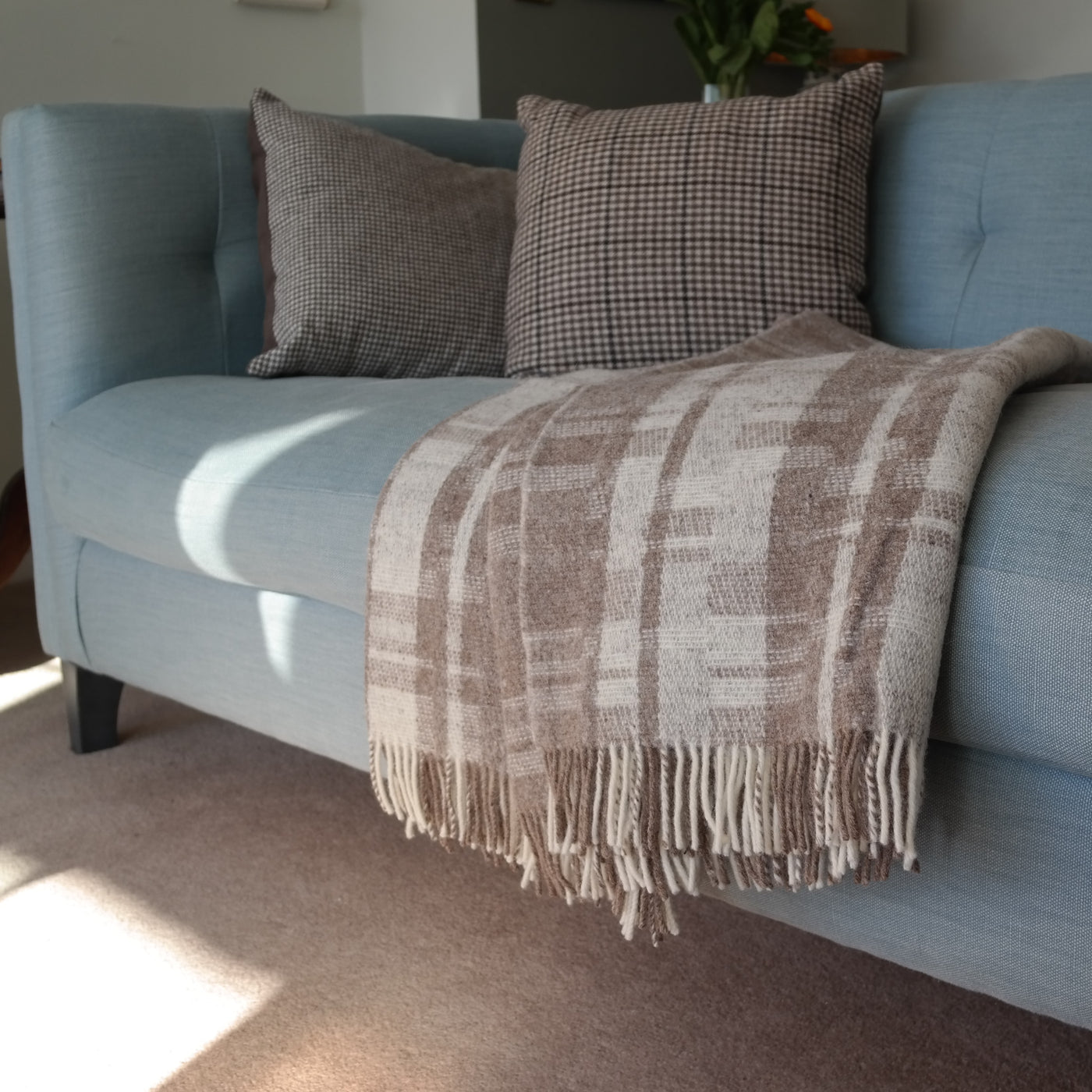 The Tree lines Shetland wool throw